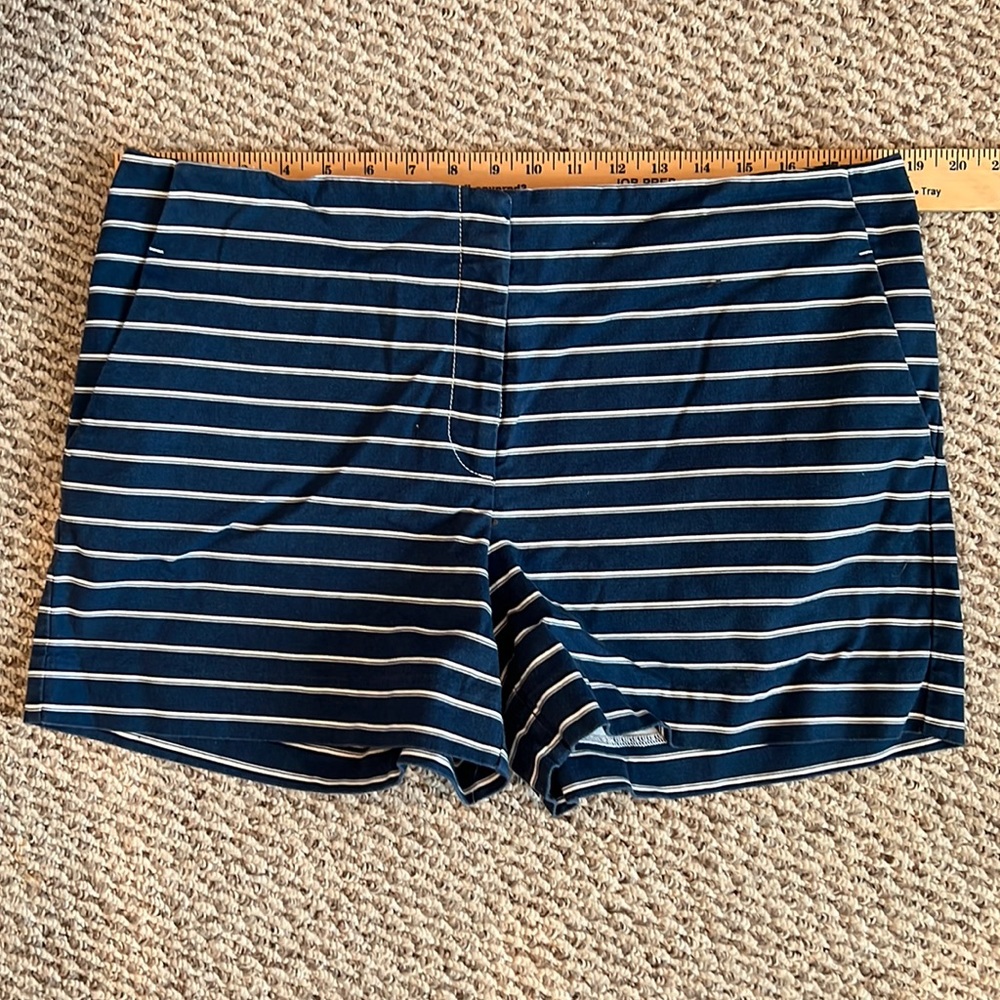 Loft size 12 blue and white striped shorts